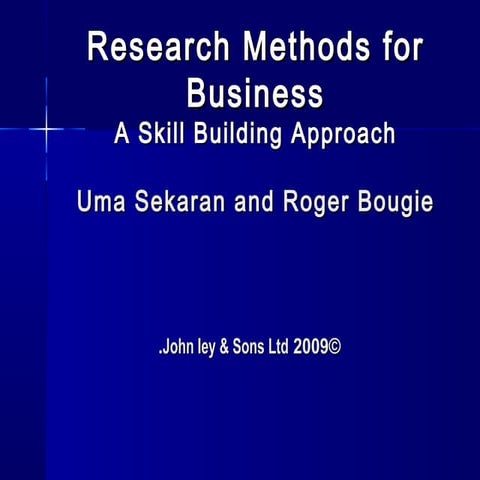 Research Methods for Business A Skill Building Approach Uma Sekaran and Roger...
