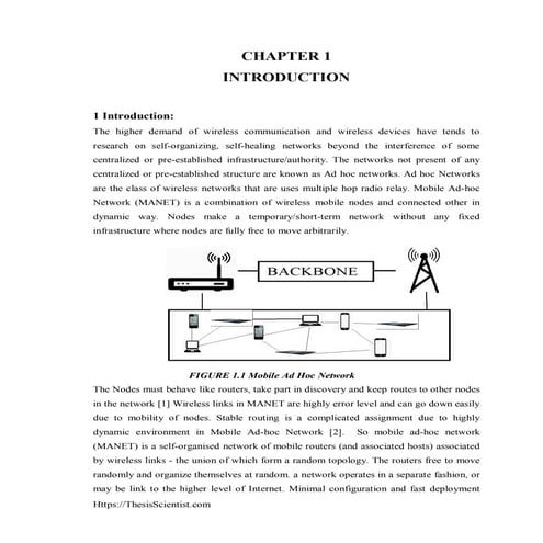 Thesis on Mobile Ad-hoc Network (MANET) 