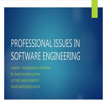 Chapter 1: Professional Issues in Software Engineering | PPT