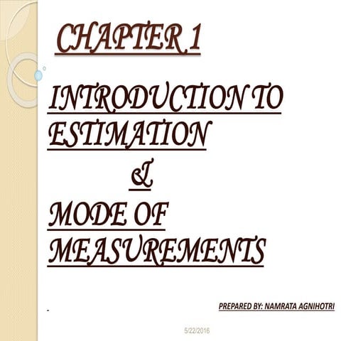 ESTIMATING AND COSTING