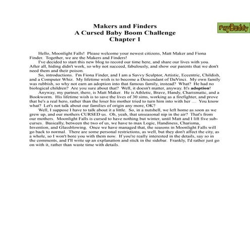 Makers and Finders Chapter 1