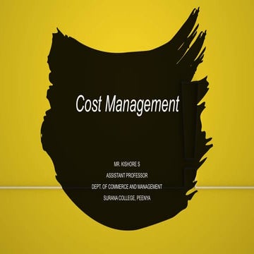 Chapter 1 - Cost controal and cost reduction`