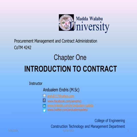 Chapter 1- Procurement management