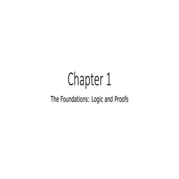Discrete Math Chapter 1 :The Foundations: Logic and Proofs | PPTX