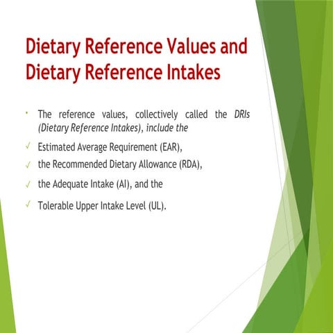 Chapter 1.1. Dietary Reverence Values... | PPTX