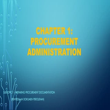 CHAPTER 1  PROCUREMENT    ADMINISTRATION