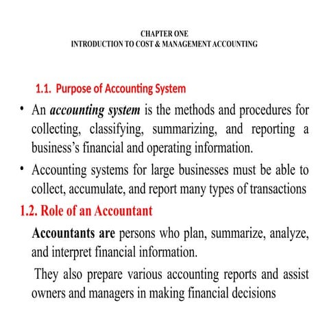 Chapter 01 introduction OF Cost Accounting | PPTX