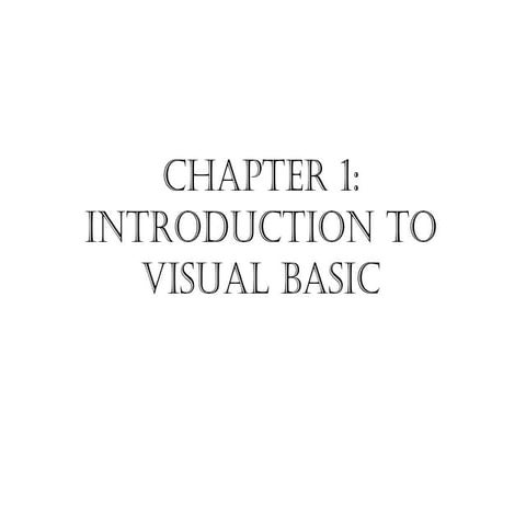 Introduction to Visual Basic Programming | PPT