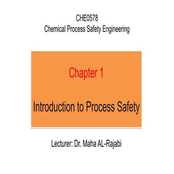 Chemical Process Safety Engineering Chapter 1 | PDF