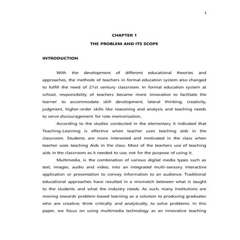 Innovative Teaching Methods Used by the Teachers (Chapter 1  to 5) Part II