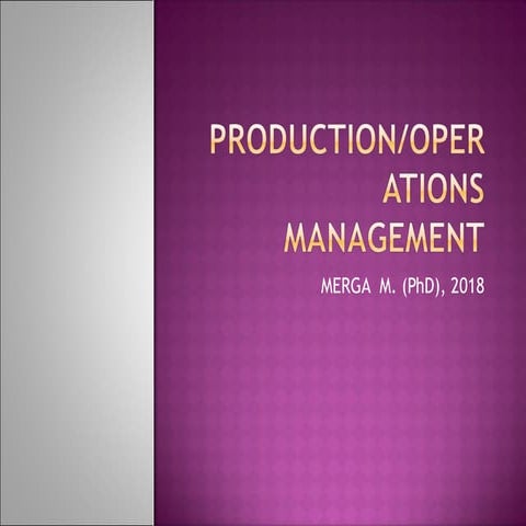 OPERATIONS MANAGEMENT Chapter 1 5