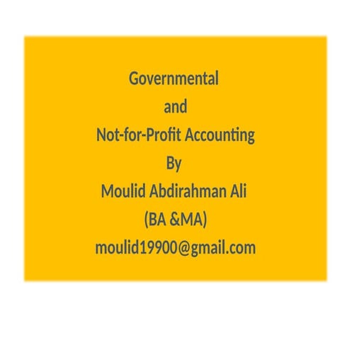 Government and Non for Profit Accounting lecture notes
