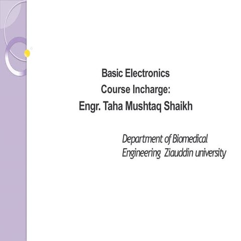 ch 1 basic electronics lecture biomedical engineering | PDF