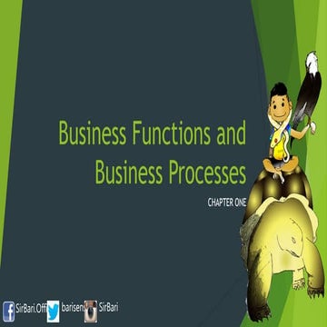 ERP Chapter 1 : Business functions and business processes