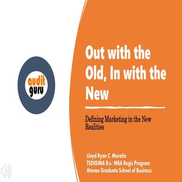 Ch1: Defining Marketing in the New Realities
