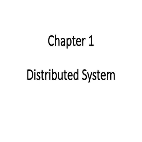 Introduction to Distributed System | PPTX