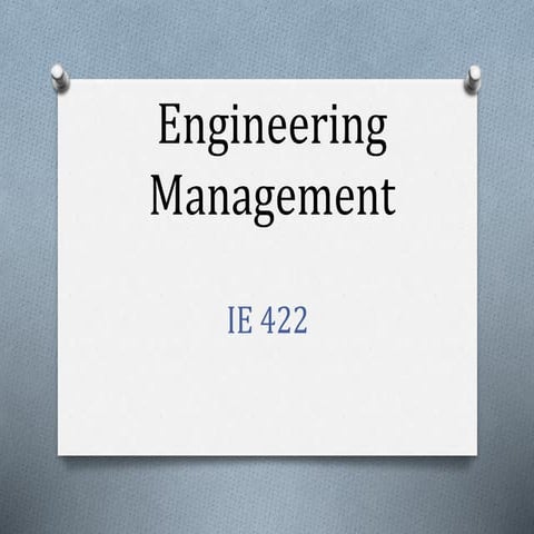Eng'g Management Chapter 1