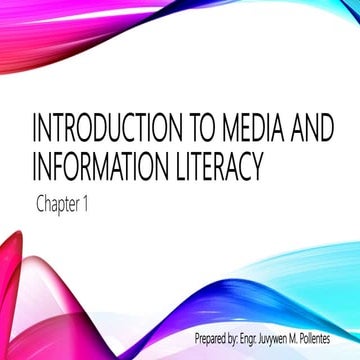Chapter 1 Introduction to Media and Information Literacy