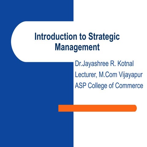 Chapter 1   introduction to strategic management