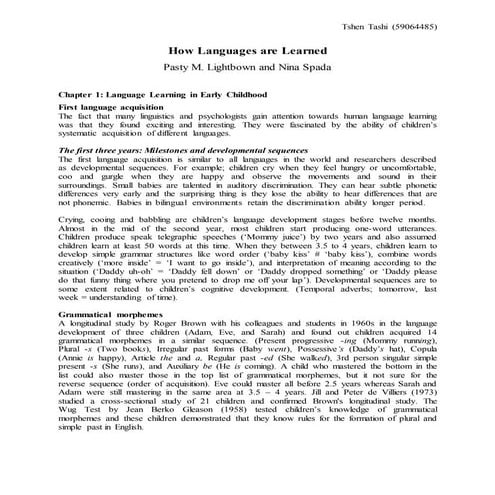 Chapter 1   language learning in early childhood