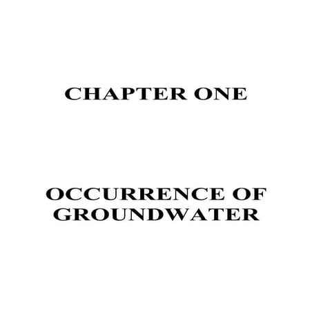 Chapter 1  occurrence of groundwater