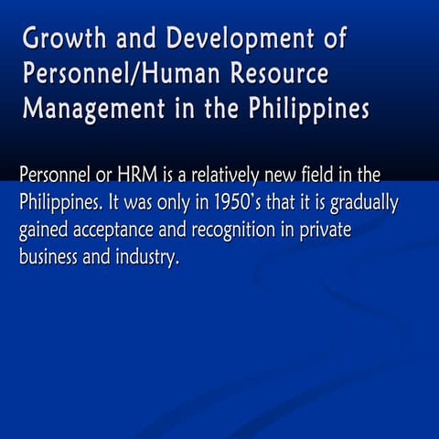 Role of Personnel Human Resource Management
