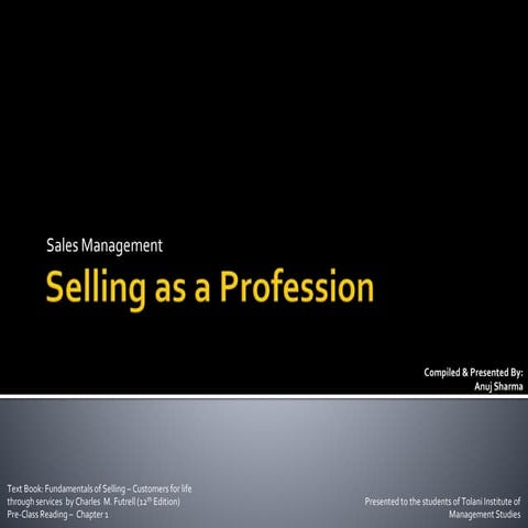 Selling as a Profession