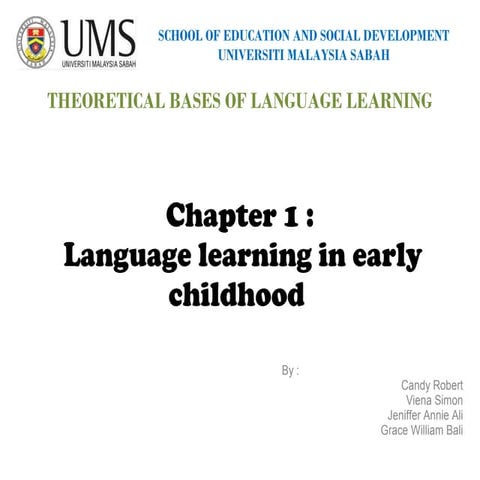 Chapter 1 Language Learning in Early Childhood