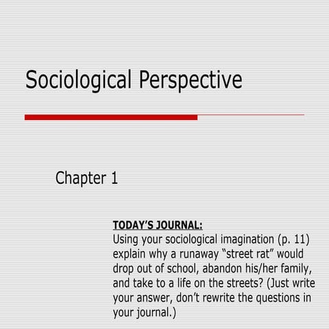 Chapter 1 the sociological perspective