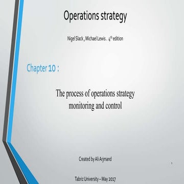operations strategy nigel slack,lewis Chapter 10