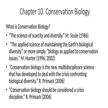 Biodiversity conservation , principles and characteristics ( by ...