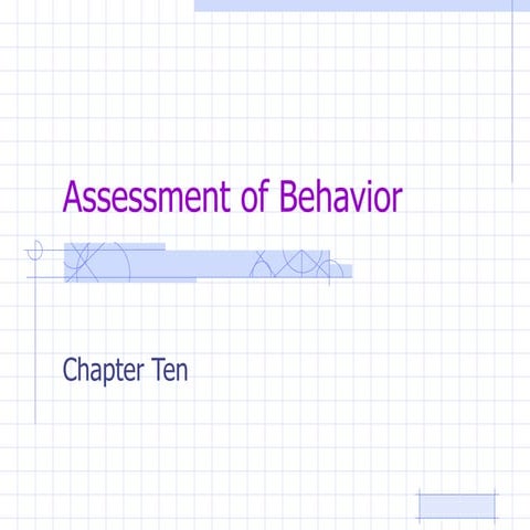 Chapter 10  assessment of behavior