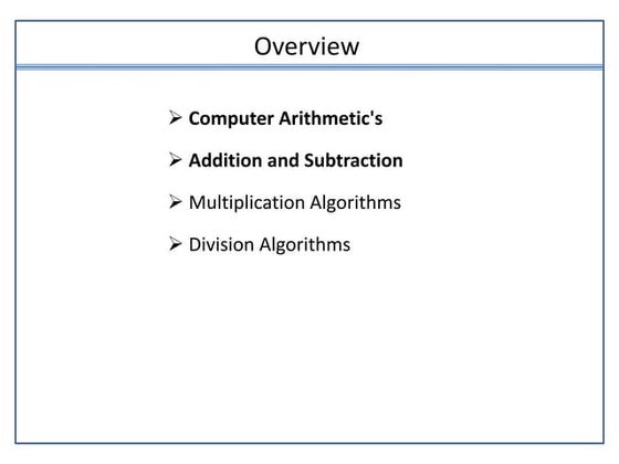 Hardware implementation for Addition and subtraction in Digital ...