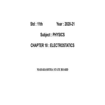 CLASSXII (PHYSICS) Chapter 10   electrostatics