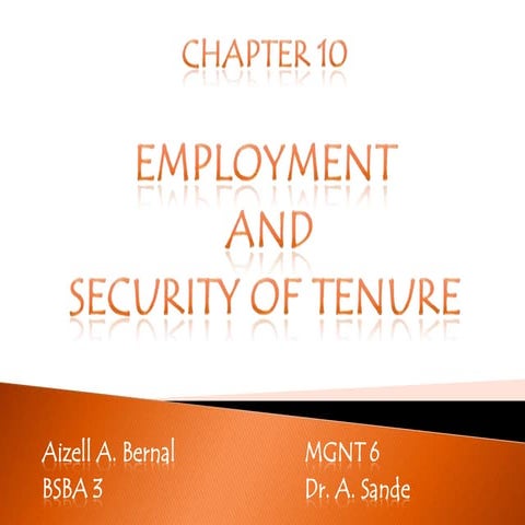 Employment and Security of Tenure