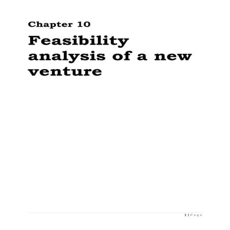 Handbook of entrepreneurship- Chapter 10 - Feasibility analysis by Subin K Mohan