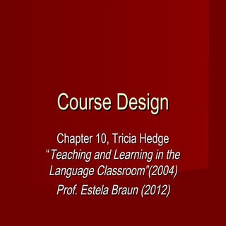 Chapter 10 course design