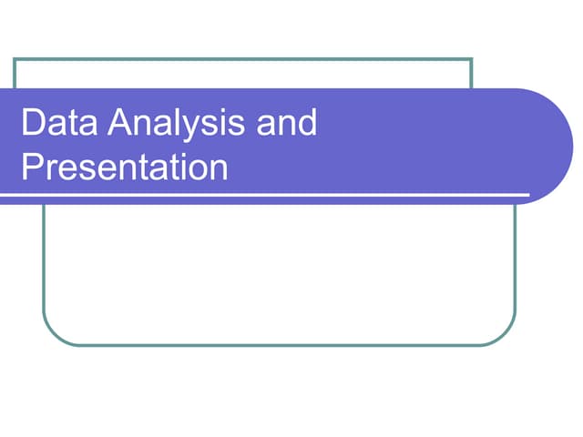 Chapter 10 Data Analysis Presentation Ppt Chapter 10 Data Analysis Presentation Ppt