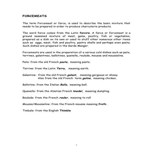 Chapter 10 forcemeat