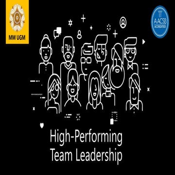 Chapter 10 high performing team leadership