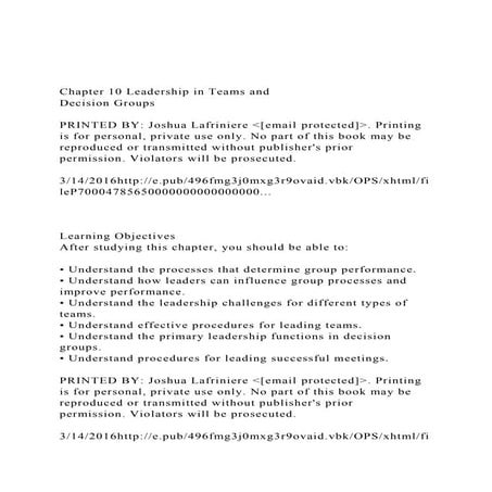 Chapter 10 Leadership in Teams and Decision GroupsPRINTE.docx