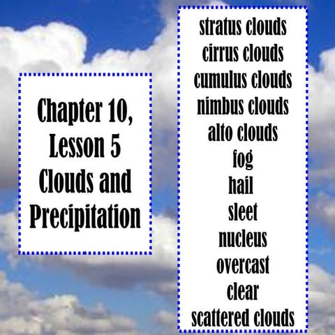 Chapter 10 Lesson 5 - Clouds and Precipitation
