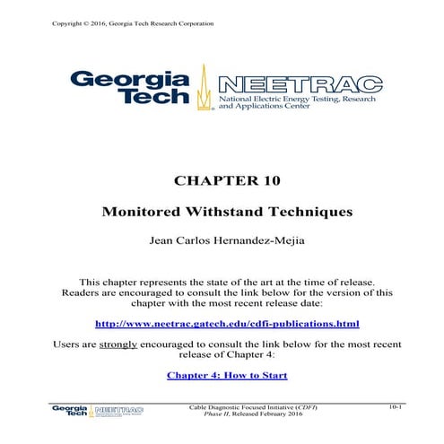 NEETRAC (Chapter 10: Monitored Withstand Techniques)