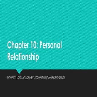 Chapter 10 personal relationship