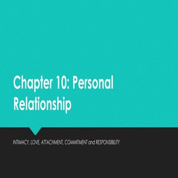 Chapter 10 personal relationship