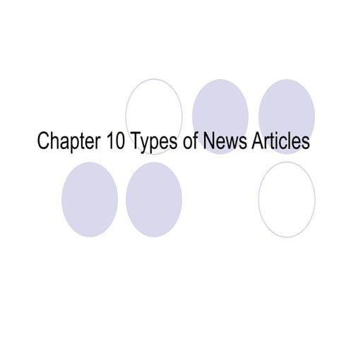 Chapter 10 types of news articles