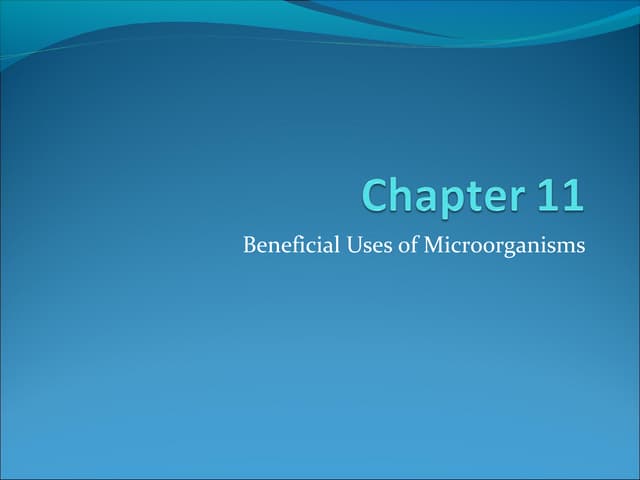 MIC204 (Food Microbiology) - Chapter 11 : Beneficial Uses of Microorganisms