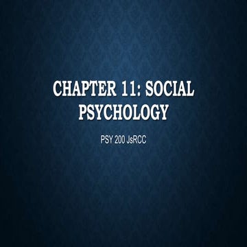 Chapter:  11 Social Behavoir