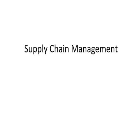 Chapter 11. supply chain management
