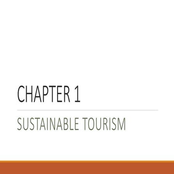 Sustainable Tourism Chapter 1